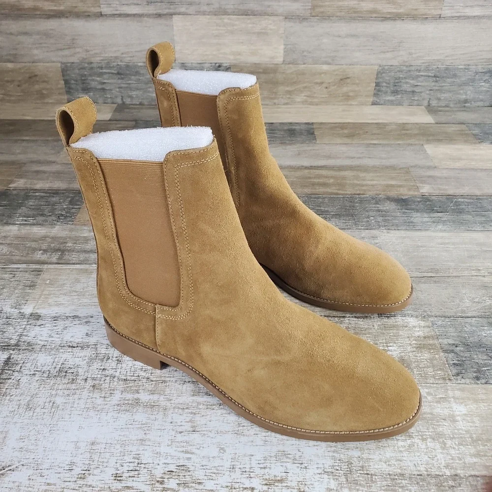 Saint Morta Nomad Mens Chelsea Boots Sz 11 Camel Suede Elastic Panel Slip On